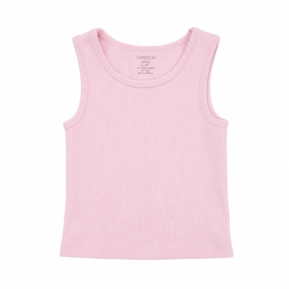 Grayson Mini Baby Girl's Pink Ribbed Sleeveless Blouse|Grayson Mini In Lebanon