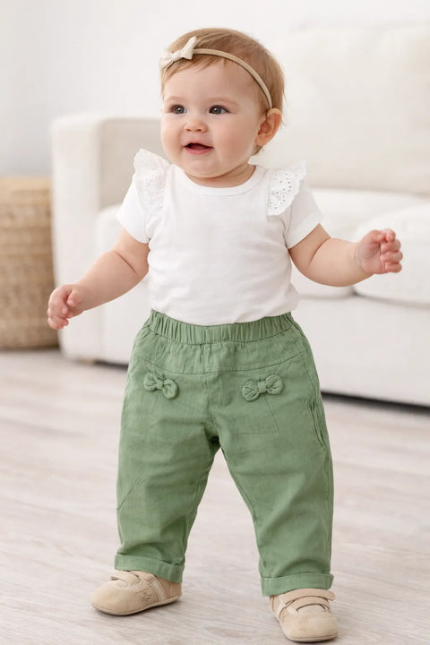 Ativo Baby Girl's Green Pow Pants | Ativo in Lebanon