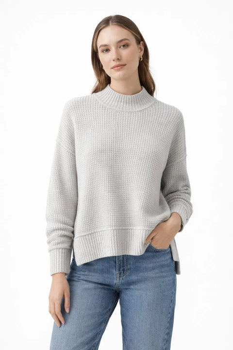 Lucky Brand Women's Grey Mock Neck Waffle-Knit Sweater | Lucky Brand In Lebanon