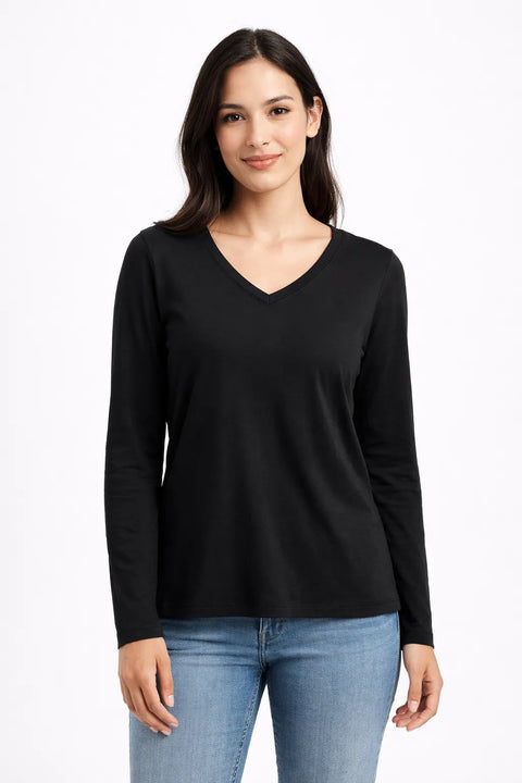 Jessica Simpson Women's Black V-Neck Long Sleeve Blouse | Jessica Simpson In Lebanon