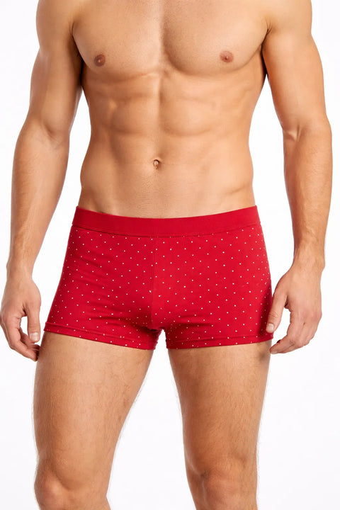 Celio Men's Dark Red With Dots White  Boxer  |Celio  in Lebanon