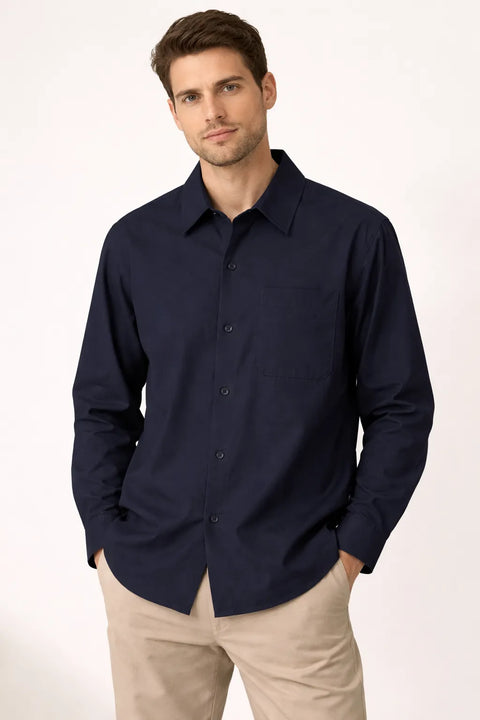 Celio Men's Navy Regular Fit Shirt | Celio in Lebanon