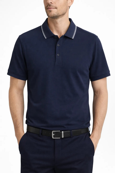 Perry Ellis Men's Navy Short Sleeve Polo T-Shirt|Perry Ellis In Lebanon