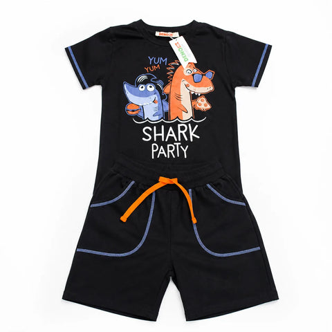 Deno Kids  Boy's Black With Printed Shark 2 pc Pajama Set | Deno Kids  in Lebanon