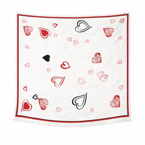 Giani Bernini  Women's  White/Red Heart-Print Square Scarf | Giani Bernini  in Lebanon
