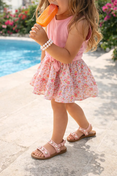 Cat & Jack Girl's Blush Adjustable Strap, Open Toe, Flexible Outsole Sandal's  |  Cat & Jack in Lebanon