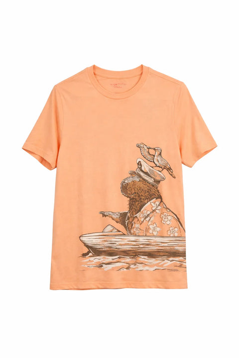 Cat & Jack Boy's Peach Orange Capybara Tropical Sailor Graphic T-Shirt | Cat & Jack In Lebanon