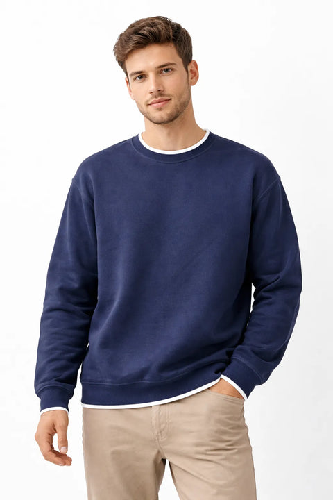 Celio Men's Navy Crew Neck Sweatshirts | Celio In Lebanon