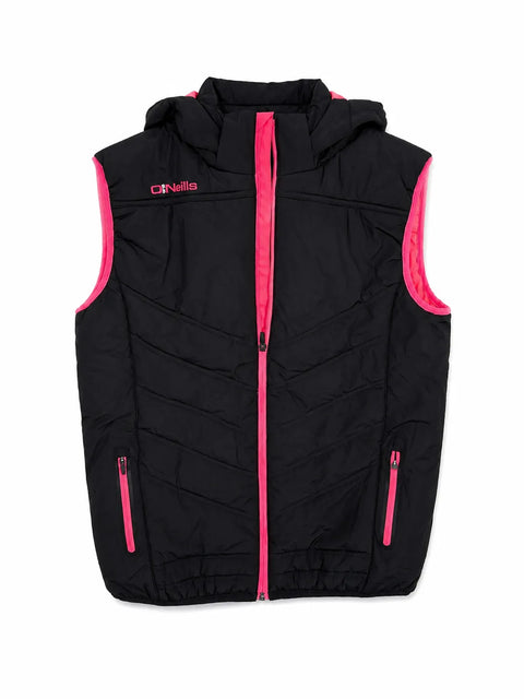 O'Neill's  Women's Black lined Pink Hooded Vest   |O'Neill's  in Lebanon