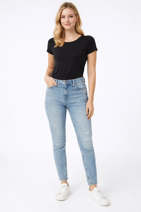 Lee Women's Blue High-Rise Regular Tapered Mom Jeans | Lee in Lebanon