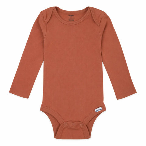 Gerber Baby's Brown Long Sleeves Cotton Bodysuits | Gerber In Lebanon