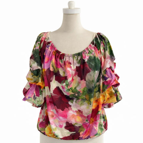 Vince Camuto Women's Antiq White Floral-Print Off-The-Shoulder Top Blouse | Vince Camuto  in Lebanon
