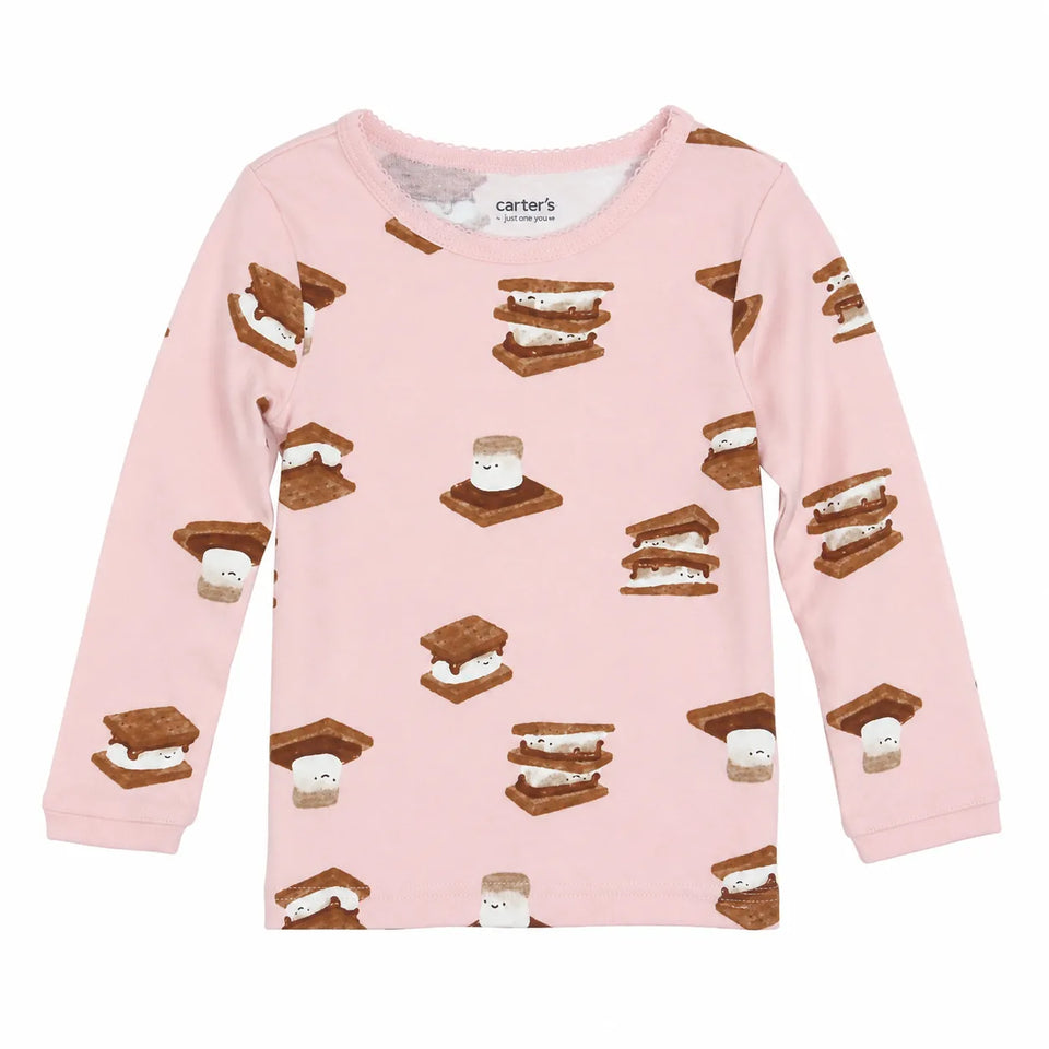 Carter's Baby Girl's Pink Printed Long Sleeve Blouse|Carter's In Lebanon