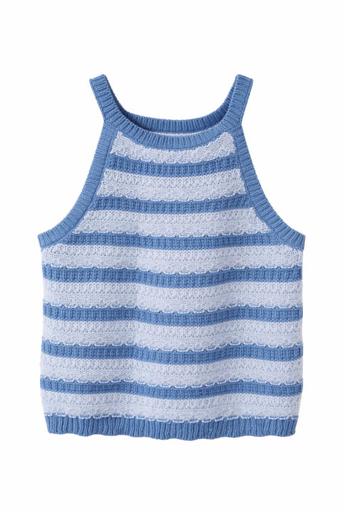Art Class Girl's Blue Striped Knitted Sleeveless Blouse |Art Class In Lebanon