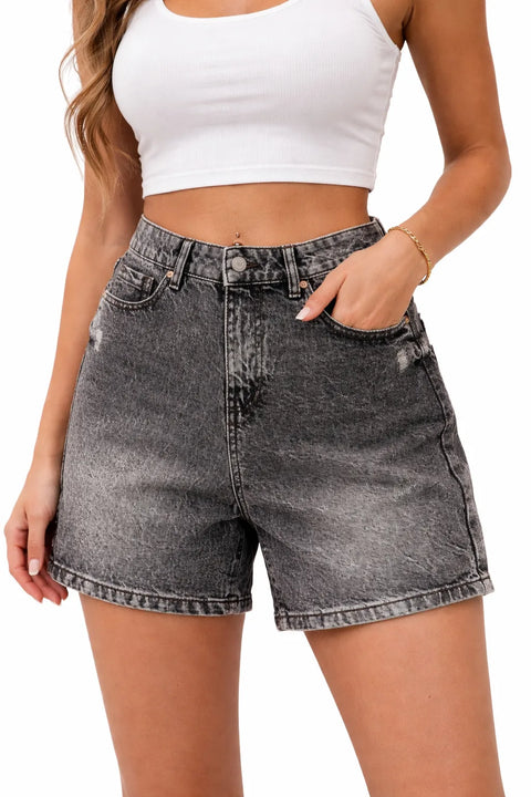 Sinsay Women's Washed Grey Distressed Denim Shorts | Sinsay in Lebanon