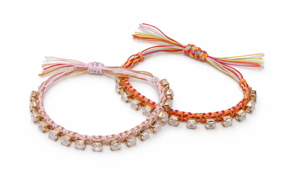 Macy's Gold-Tone 2-Pc. Color Crystal & Braided Cord Bracelet Set | Macy's in Lebanon