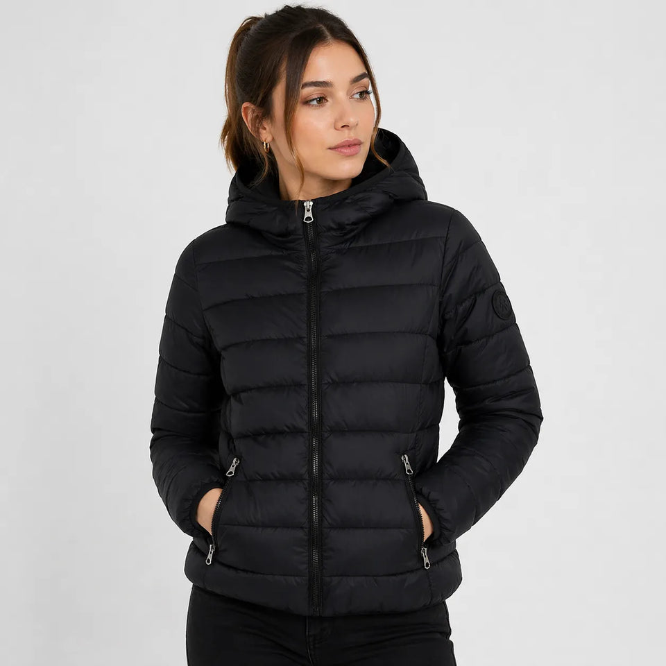 Jennyfer Women's Black Fur Sole Hooded Puffer Jacket | Jennyfer In Lebanon