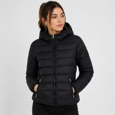 Jennyfer Women's Black Fur Sole Hooded Puffer Jacket | Jennyfer In Lebanon