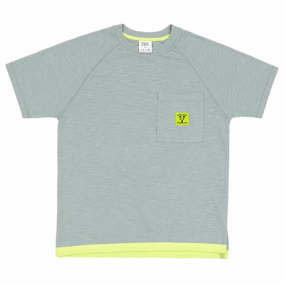 Zara Boy's Light Green With Pocket T-Shirt| Zarain Lebanon