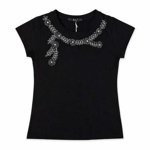 Rinascimento Women's Black Printed T-Shirt | Rinascimento In Lebanon