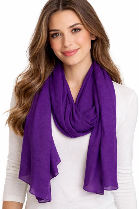 Jenni Women's Purple Solid Jersey Wrap Scarf | Jenni In Lebanon