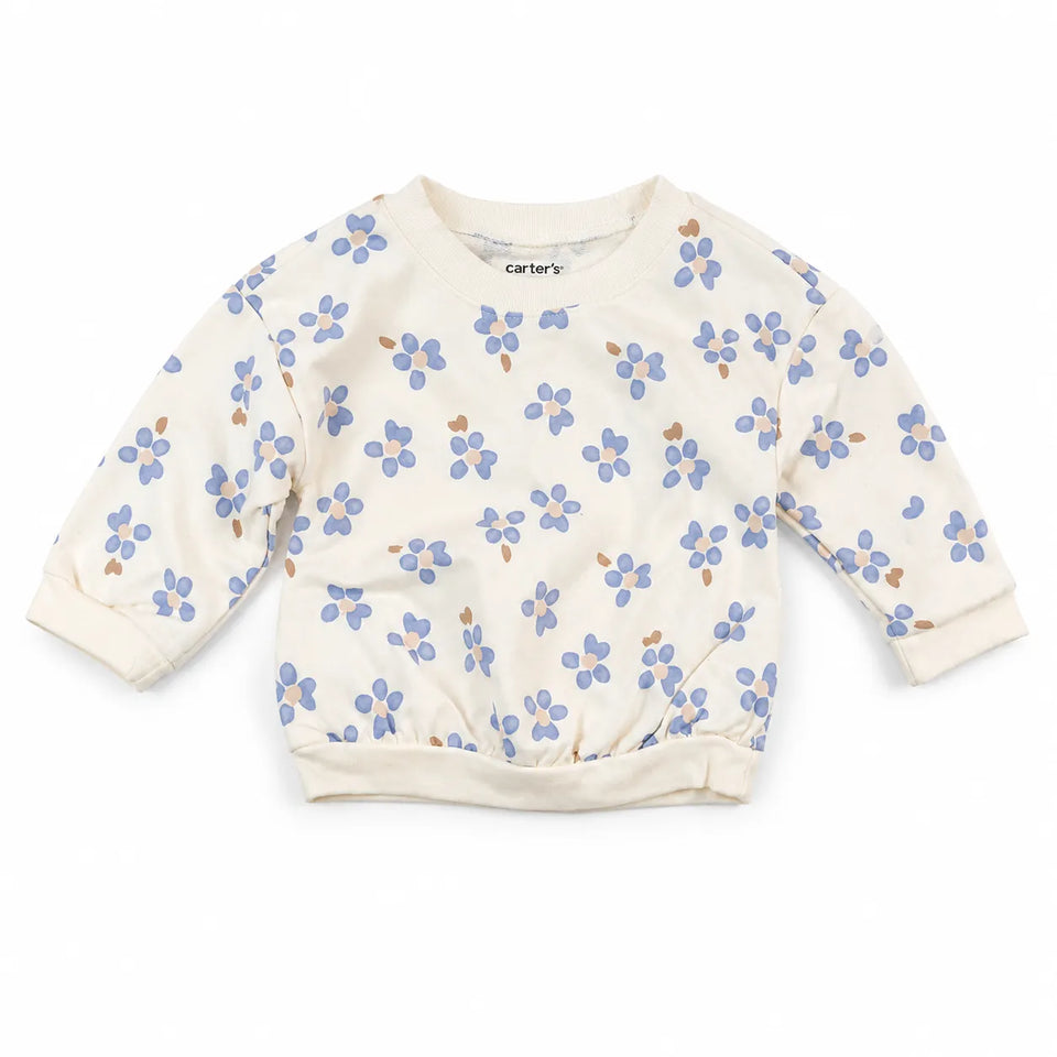 Carter's Baby Girl's Off White Floral Printed Long Sleeve Sweatshirt|Carter's In Lebanon