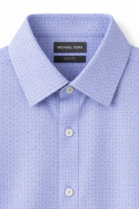 Michael Kors Men's Multi Blue Slim Fit Button Down Dress Shirt | Michael Kors In Lebanon