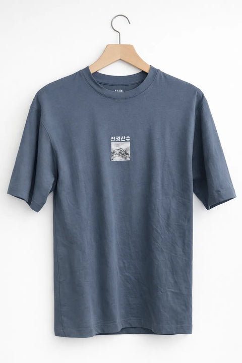 Celio Men’s Slate Blue Graphic T-Shirt | Celio in Lebanon