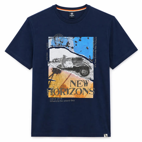 Lerros Men's Navy Printed T-Shirt | Lerros In Lebanon