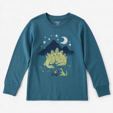 Carter's  Boy's Petroli Graphic Moon  Printed Blouse | Carter's in Lebanon