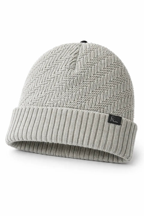 Kenneth Cole Reaction Men's Light Grey Herringbone Ribbed-Knit Beanie | Kenneth Cole Reaction In Lebanon