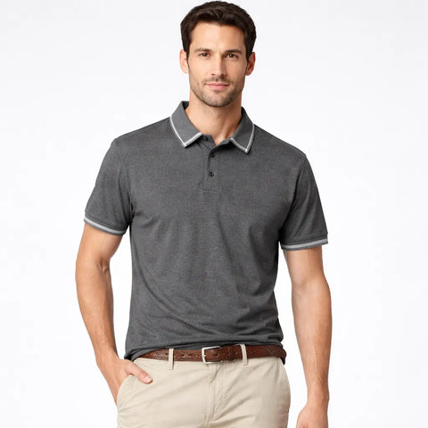 Celio Men's Grey Lined Polo T-Shirt |Celio  in Lebanon