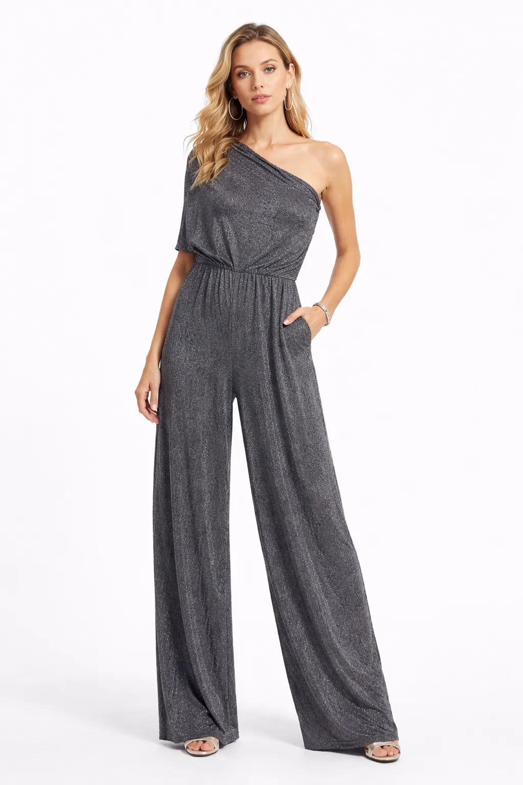 Bar III Women's Sliver Shimmer Jumpsuit  | Bar III in Lebanon