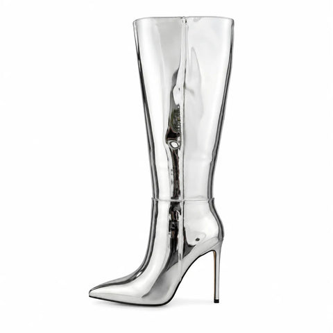 Steve Madden Women's Silver Leather Heel Boot|Steve Madden In Lebanon