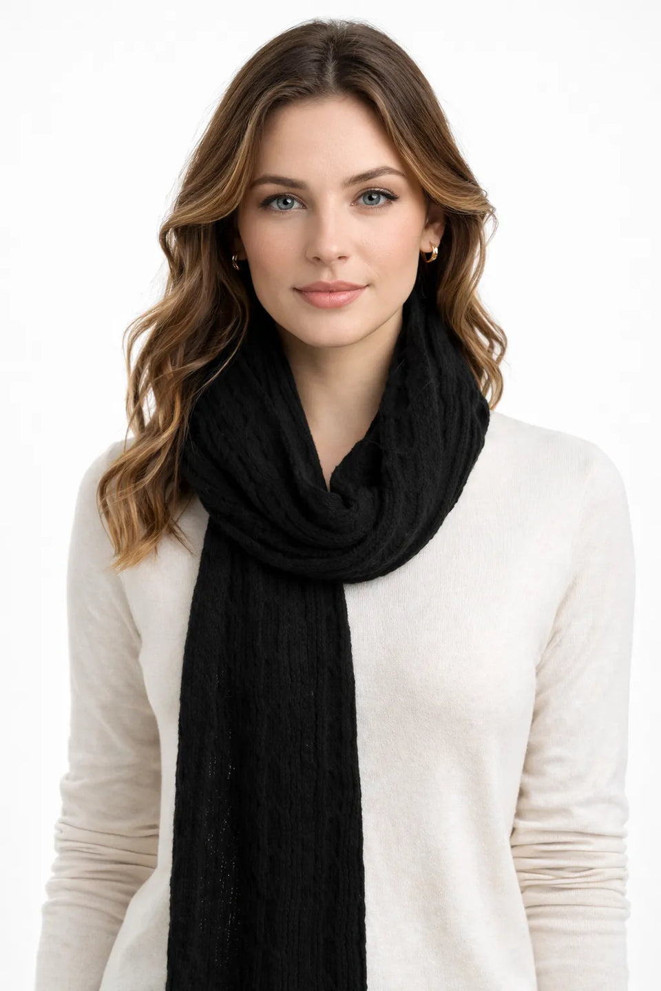 Style & Co Women's Black Knitted Scarf |Style & Co In Lebanon