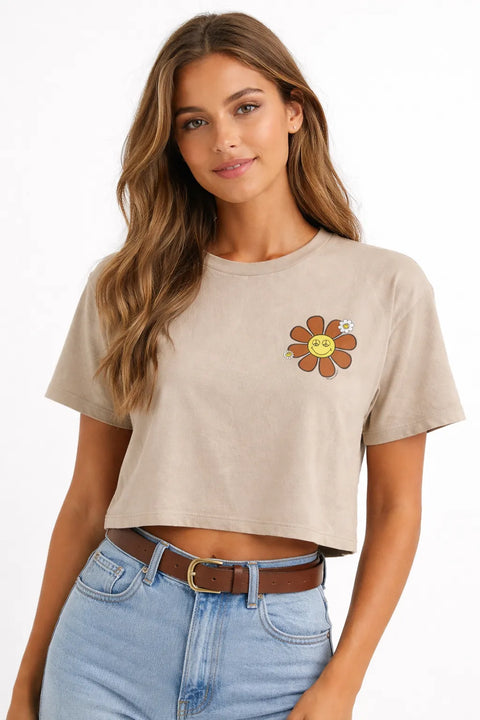 Smiley World Women's Beige Printed T-Shirt | Smiley World In Lebanon