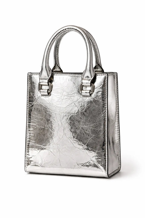 Aqua Women's Silver Metallic Irridescent Top Handle Crossbody Bag | Aqua In Lebanon