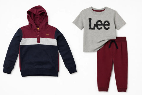 Lee Boy's Red Multicolor Pajama Set 3pcs| Lee In Lebanon