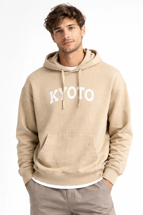 Celio Men's Beige Printed Pullover Hoodies | Celio In Lebanon