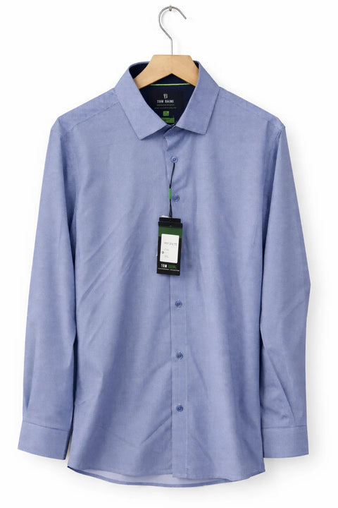 Tom Baine Men's Blue Checkered Performance Dress Shirt | Tom Baine In Lebanon