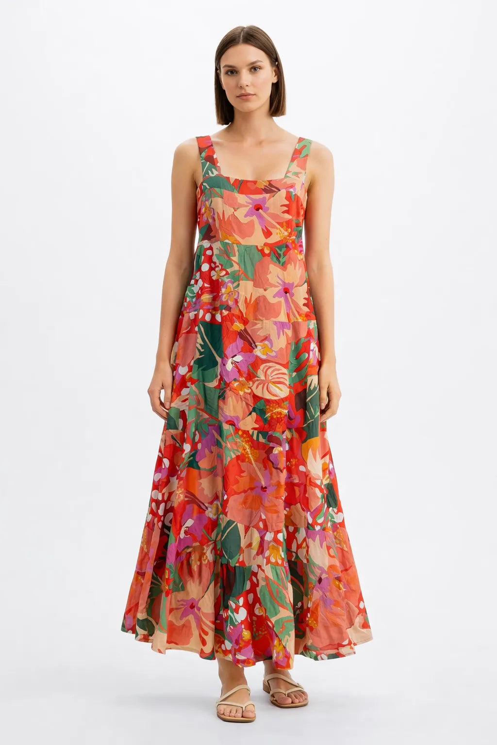 MSK Women's Orange Multi floral Maxi Dress |  MSK in Lebanon