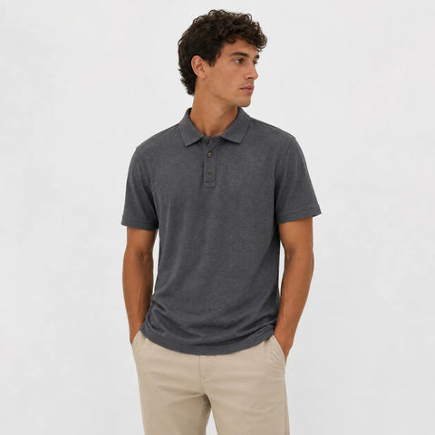 Globe Trotter Men’s Short-Sleeve Grey Polo Shirt | Globe Trotter in Lebanon