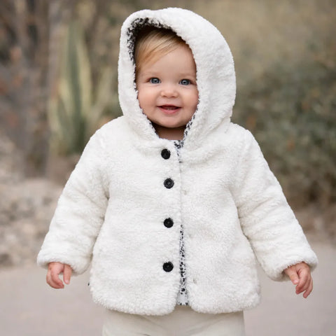 Boboli Baby Girl's White Buttoned Jacket | Boboli in Lebanon