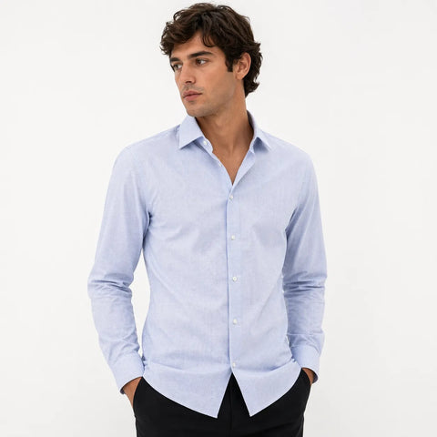 Calvin Klein Men's Light Blue Solid Dress Shirt | Calvin Klein in Lebanon