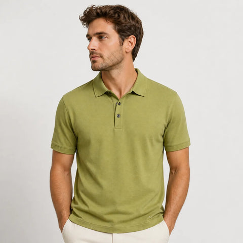 Michael Kors Men's Green Short-Sleeve Bubble Knit Polo T-Shirt |Michael Kors in Lebanon