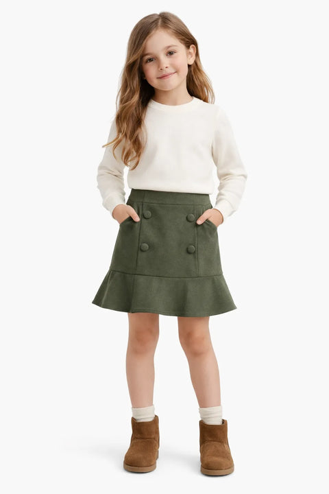 Ativo Girl's Forest Green Skirt | Ativo in Lebanon