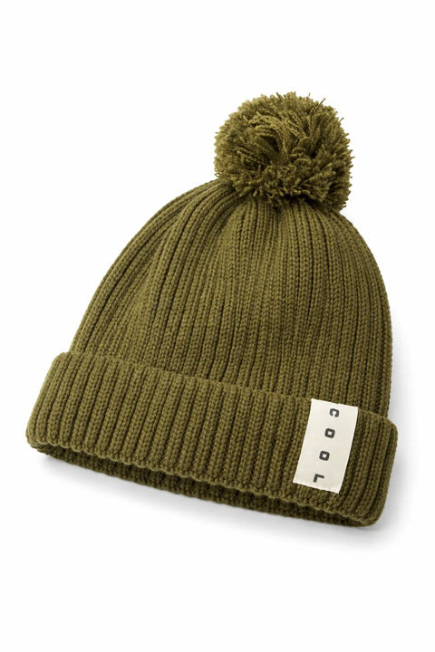 Sinsay Boy's Olive Green Knitted Beanie With Pom Pom|Sinsay In Lebanon