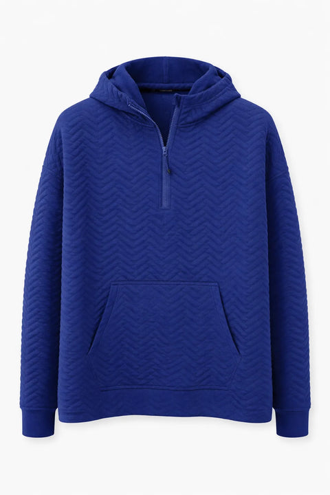 Id Idology Women's Blue Activewear Lace up Hoodie  | Id Idology in Lebanon
