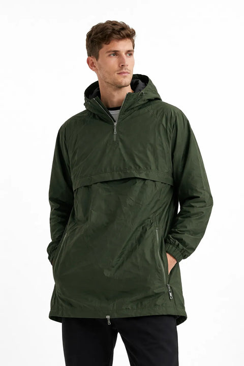 Celio Men's Dark Green Packable Rain Jacket | Celio In Lebanon