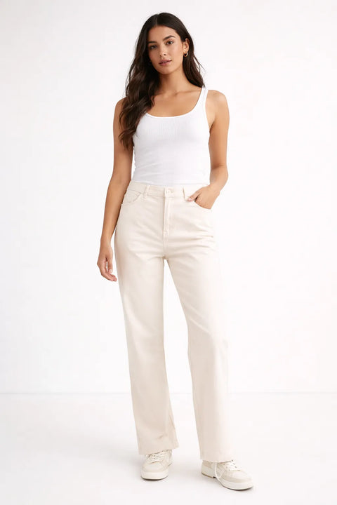 Anne Klein Women's Beige Straight-Leg Trousers  | Anne Klein  in Lebanon